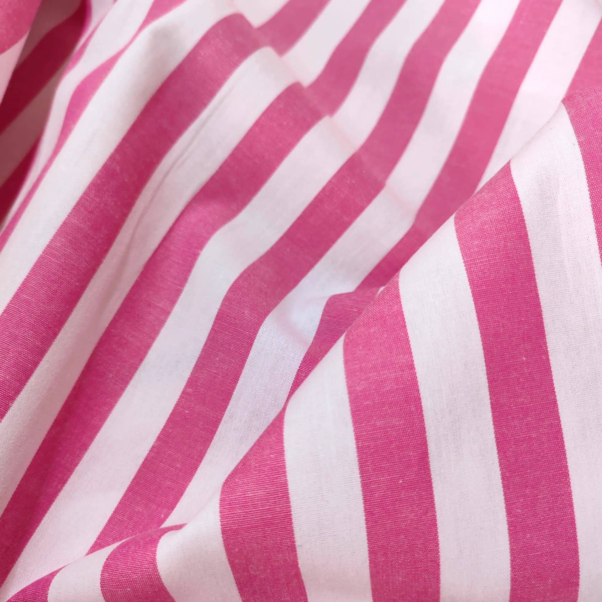 Watermelon Pink Bold Stripes Broadcloth - alternate view