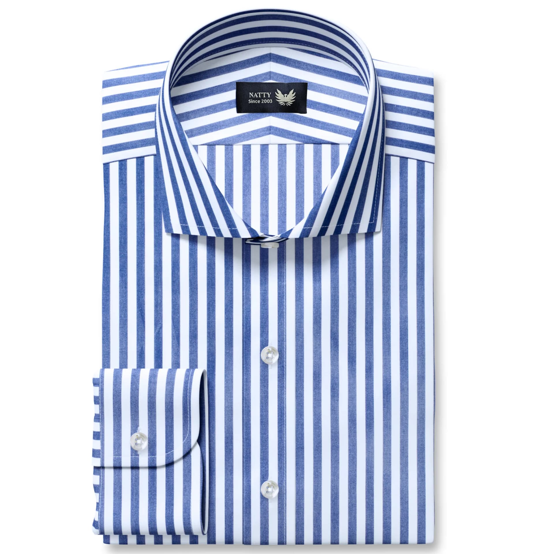 Navy Bold Stripe Broadcloth