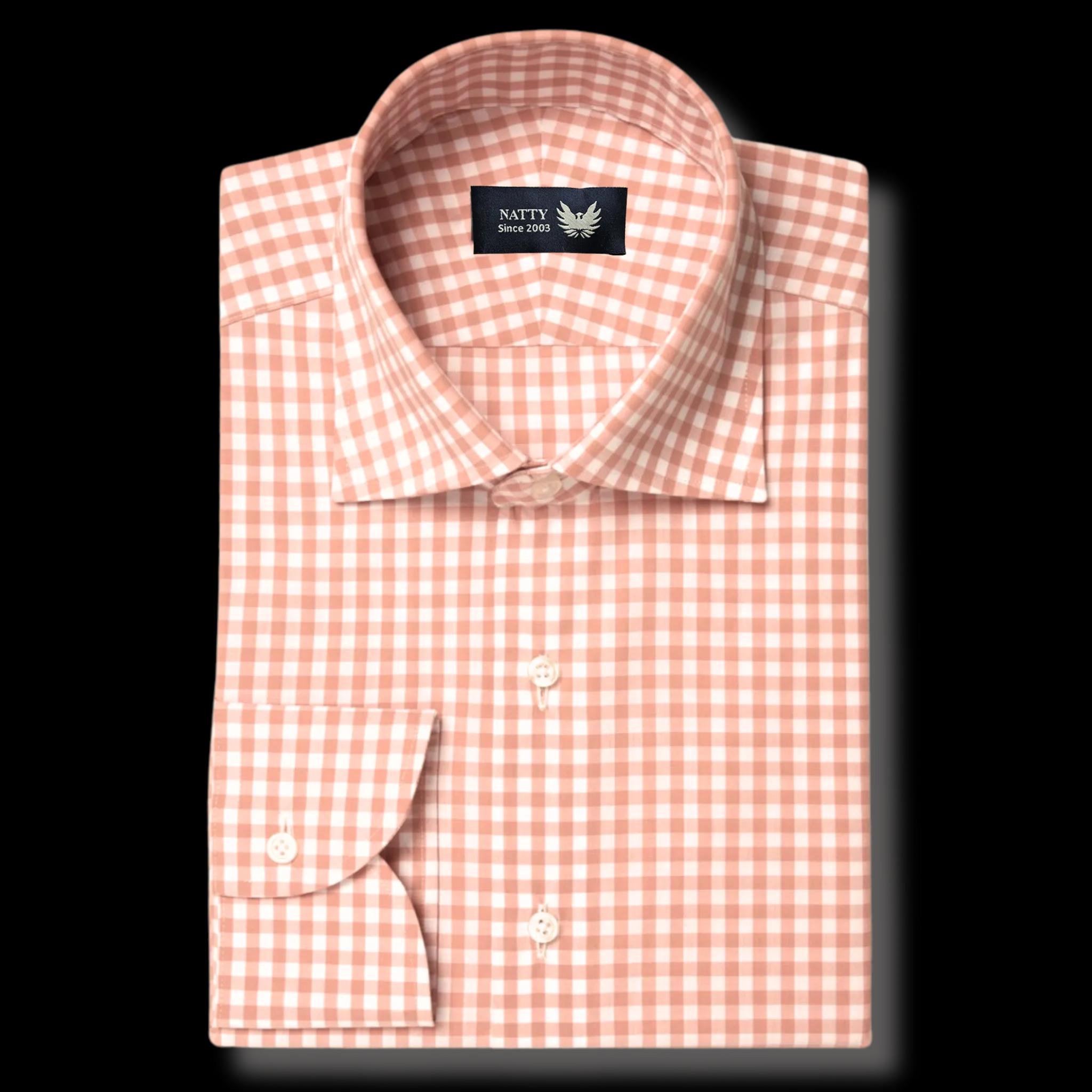 Peach Brown Gingham Peached Shirt image