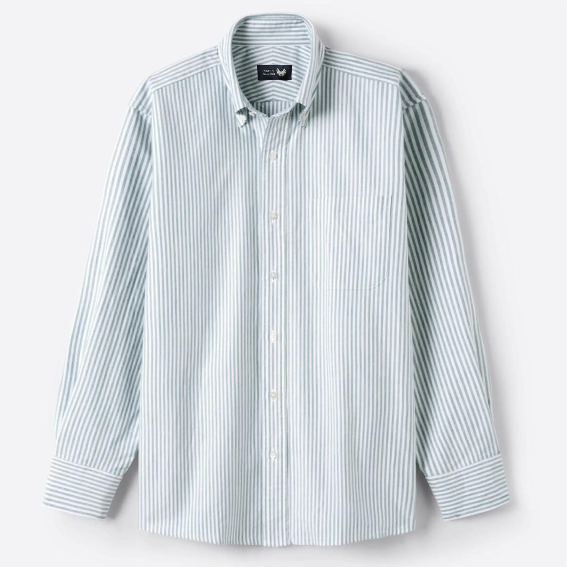 Olive Green Seersucker Stripes
