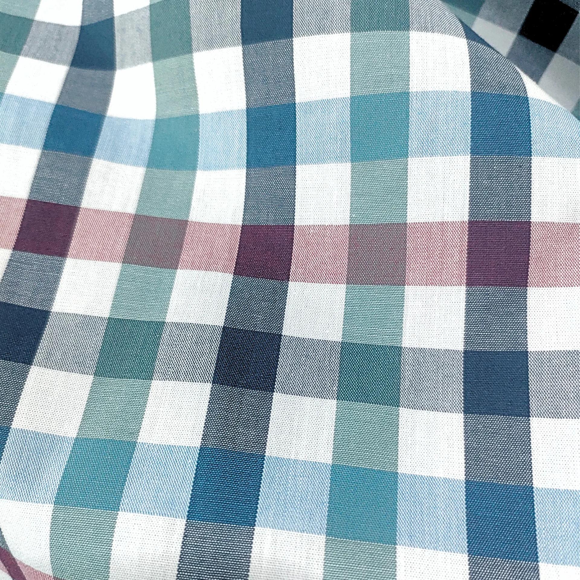 Navy Sky Red Green Large Gingham - alternate view