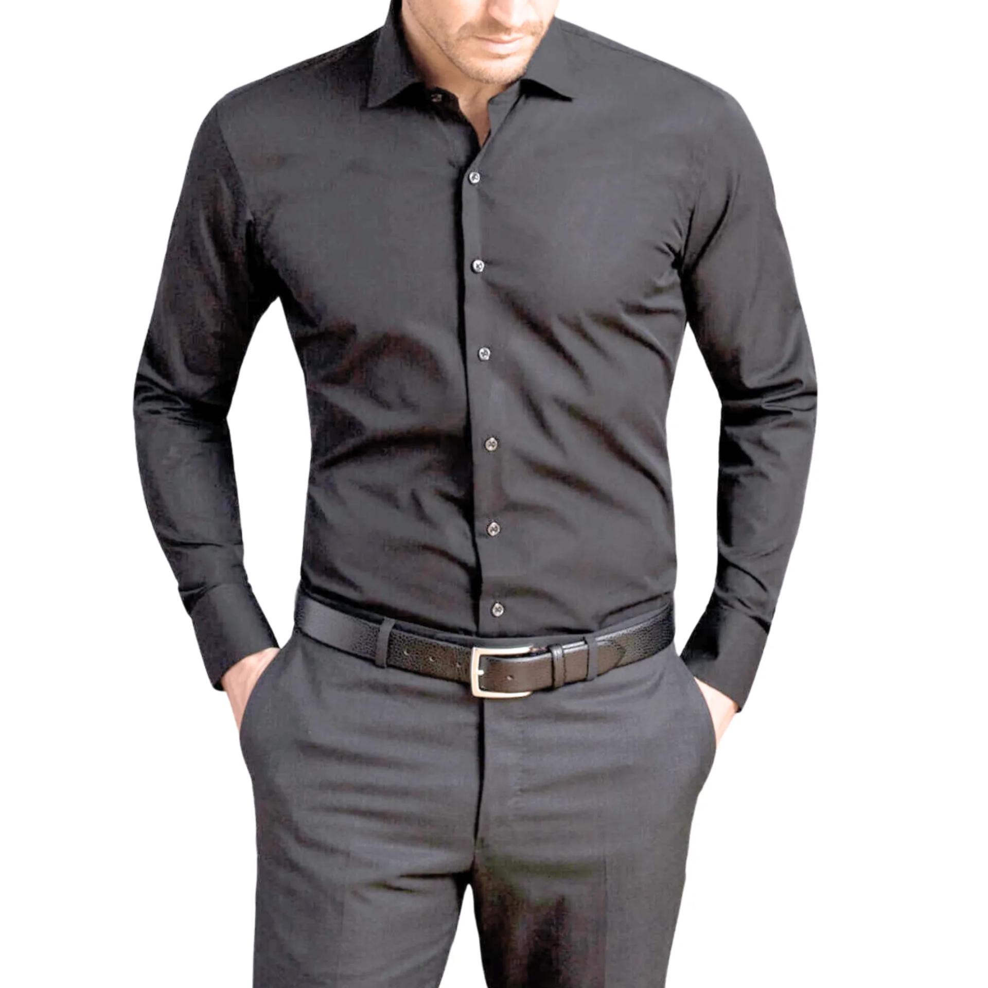 Charcoal Grey Classic Twill Shirt - alternate view